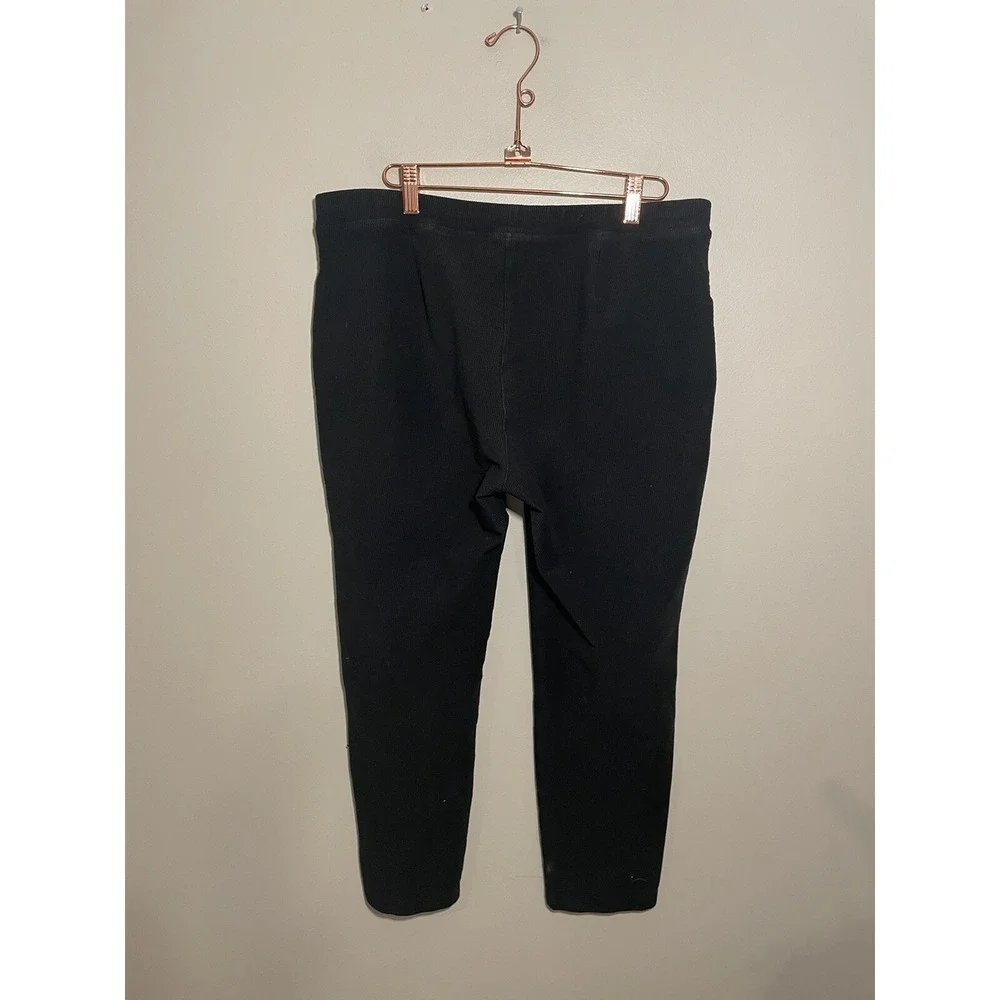 Eileen Fisher Ribbed Slim Pants Women's Large High‎ Rise Stretch Black - Picture 3 of 6
